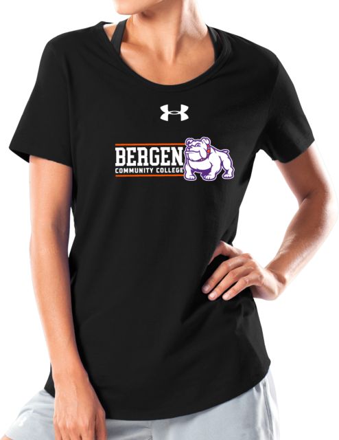 Bergen CC Under Armour Womens Charged Cotton Tee UA - Bergen Community College Primary Mark - ONLINE ONLY