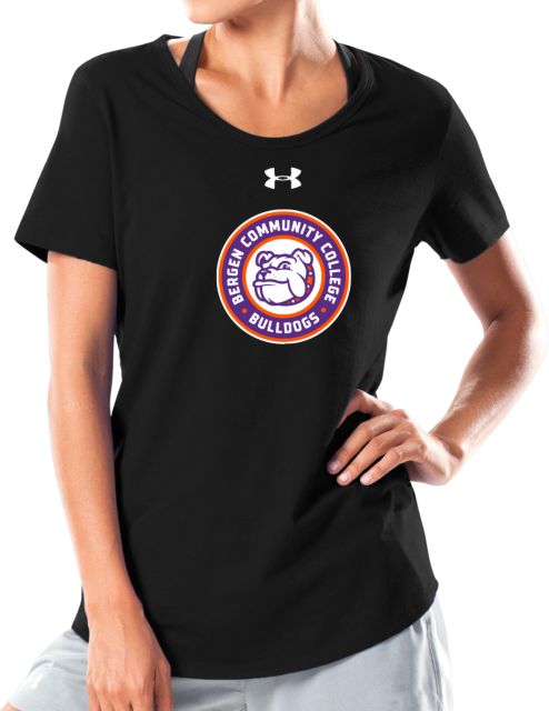 Bergen CC Under Armour Womens Charged Cotton Tee UA - Bergen Community College Bulldogs Seal - ONLINE ONLY