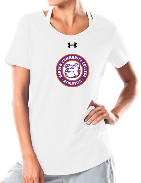 Bergen CC Under Armour Womens Charged Cotton Tee UA - Bergen Community College Athletics Seal - ONLINE ONLY
