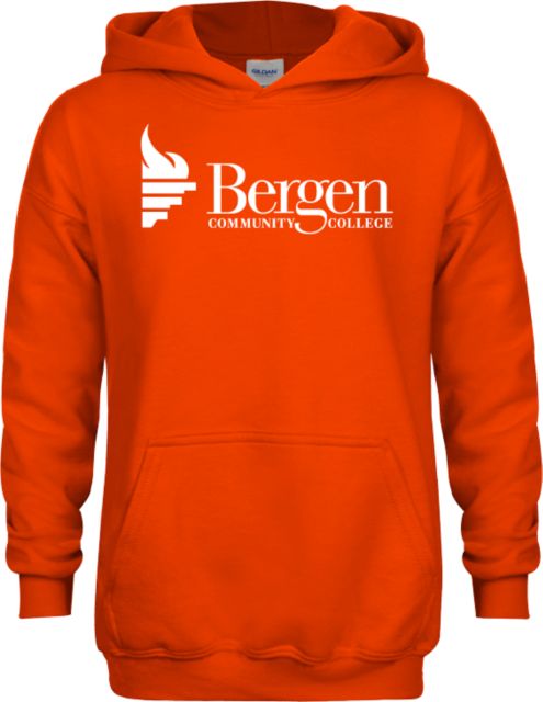 Bergen CC Youth Fleece Hoodie Bergen Community College Wordmark - ONLINE ONLY