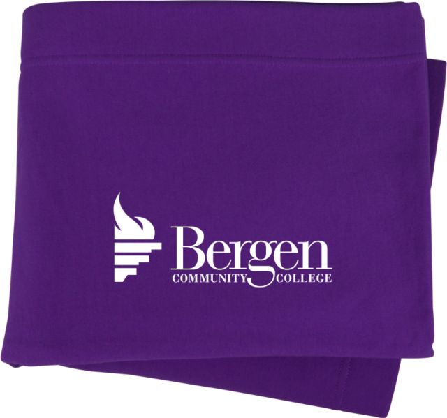 Bergen CC Sweatshirt Blanket Bergen Community College Wordmark - ONLINE ONLY
