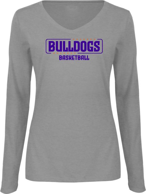 Bergen CC Womens Long Sleeve V Neck Tee  Bulldogs Basketball - ONLINE ONLY
