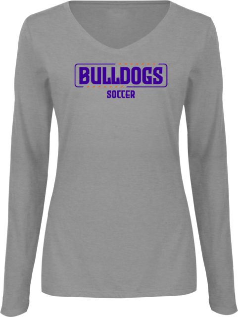 Bergen CC Womens Long Sleeve V Neck Tee  Bulldogs Soccer - ONLINE ONLY