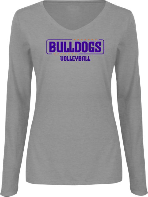 Bergen CC Womens Long Sleeve V Neck Tee  Bulldogs Volleyball - ONLINE ONLY