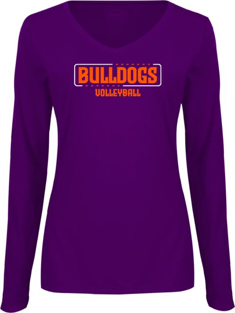 Bergen CC Womens Long Sleeve V Neck Tee  Bulldogs Volleyball - ONLINE ONLY