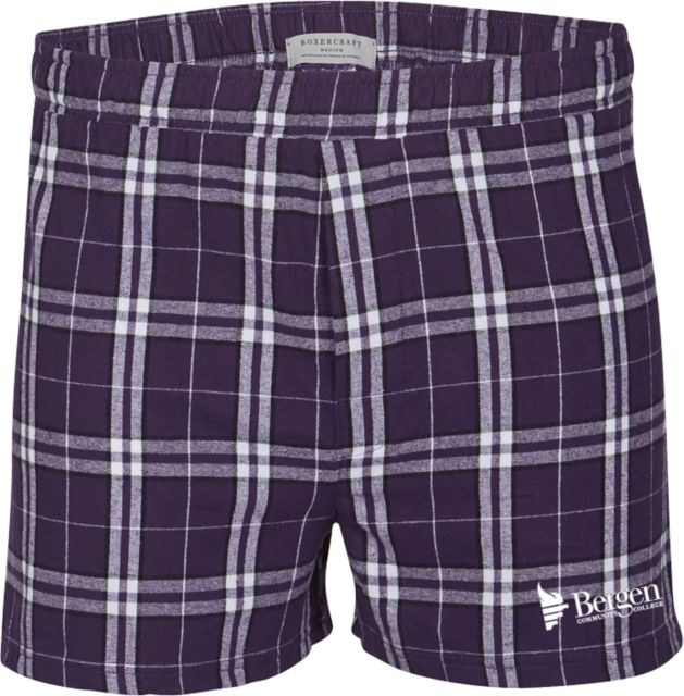 Bergen CC Boxercraft Flannel Boxer Shorts Bergen Community College Wordmark - ONLINE ONLY