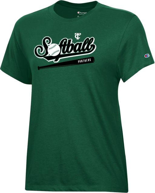 Tompkins Cortland Champion Womens Core Short Sleeve Tee Tompkins Cortland CC Softball w/ Bat - ONLINE ONLY