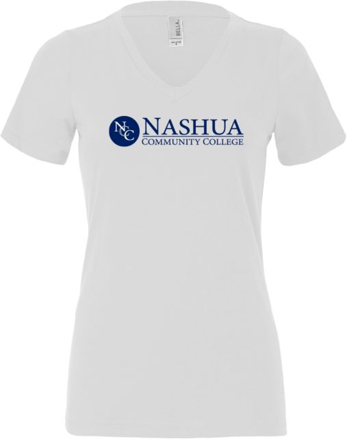 Nashua CC Bella + Canvas Womens V Neck Cotton T Shirt Nashua Community College - ONLINE ONLY
