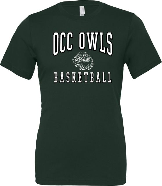 Oakland Comm College Bella + Canvas Forest Green Jersey Cotton T Shirt OCC Owls - Basketball - ONLINE ONLY