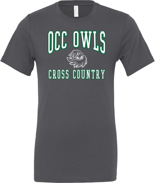 Oakland Comm College Bella + Canvas Asphalt Jersey Cotton T Shirt OCC Owls - Cross Country - ONLINE ONLY