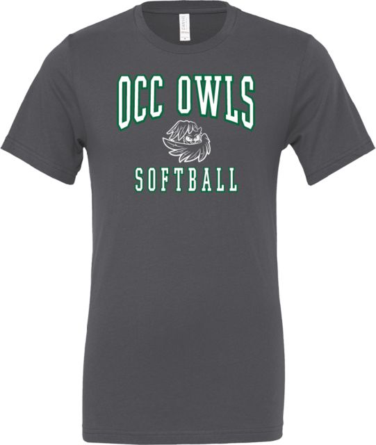 Oakland Comm College Bella + Canvas Asphalt Jersey Cotton T Shirt OCC Owls - Softball - ONLINE ONLY