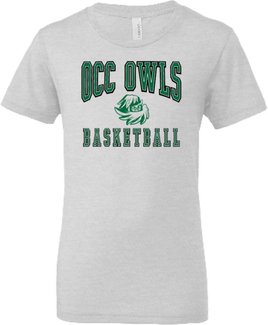 Oakland Comm College Bella + Canvas Youth Ash Jersey T Shirt OCC Owls - Basketball - ONLINE ONLY