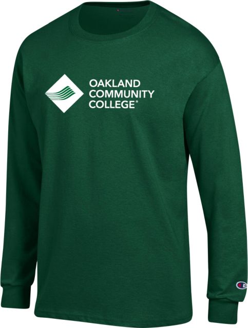 Oakland Comm College Champion Long Sleeve T Shirt Oakland Horizontal - ONLINE ONLY