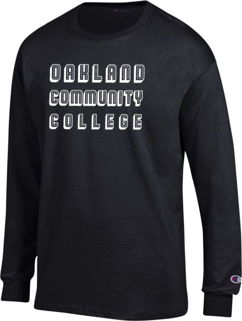 Oakland Comm College Champion Long Sleeve T Shirt OCC Stacked - ONLINE ONLY