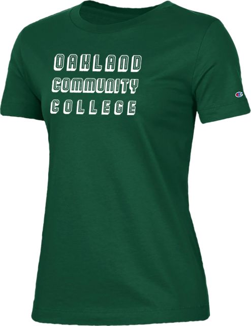 Oakland Comm College Champion Womens Tee OCC Stacked - ONLINE ONLY