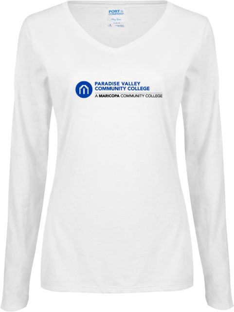Paradise Valley Ladies Long Sleeve V Neck Tee Primary Mark - ONLINE ONLY