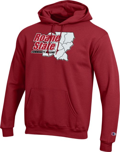 Roane State Champion Fleece Hoodie Roane State CC Primary Mark Stacked - ONLINE ONLY