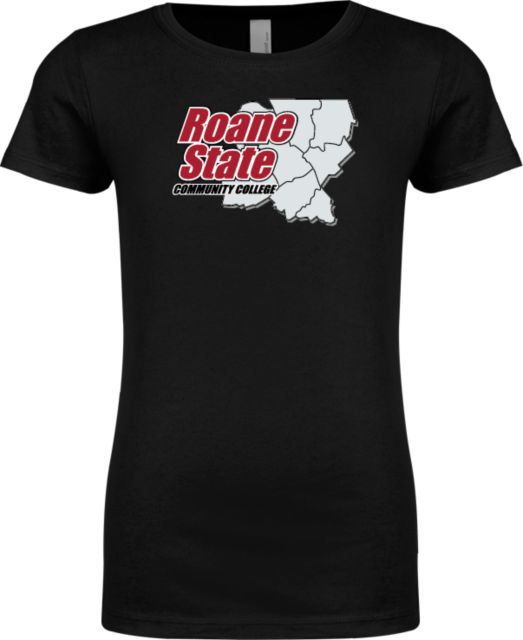 Roane State Next Level Girls Fashion Fit T Shirt Roane State CC Primary Mark Stacked - ONLINE ONLY