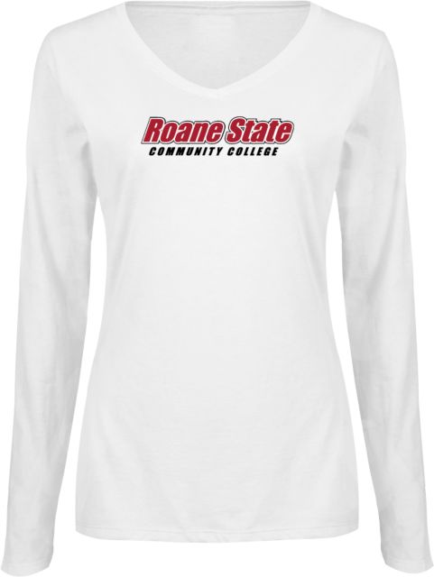 Roane State Womens Long Sleeve V Neck Tee  Roane State CC Primary Mark - ONLINE ONLY