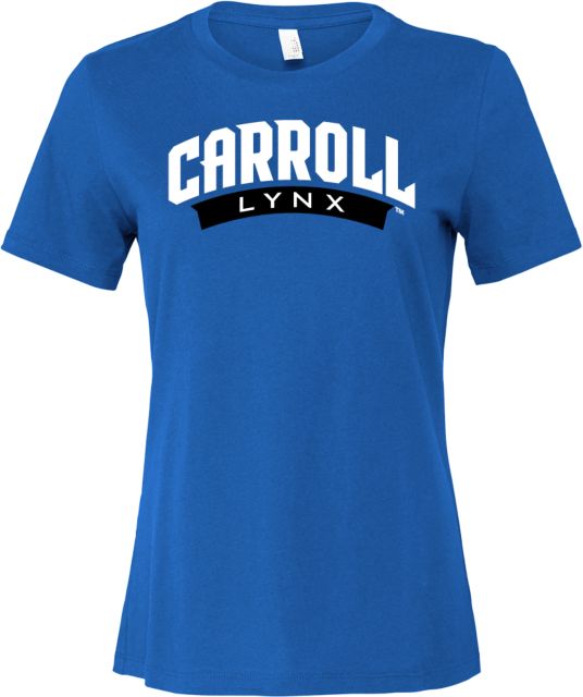 Carroll CC Bella + Canvas Womens Relaxed Cotton T Shirt Carroll Lynx Banner Wordmark - ONLINE ONLY