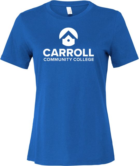Carroll CC Bella + Canvas Womens Relaxed Cotton T Shirt Carroll - Institutional Mark Vertical - ONLINE ONLY