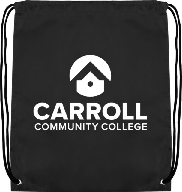 Carroll CC Drawstring Backpack Carroll - Institutional Mark Vertical - ONLINE ONLY