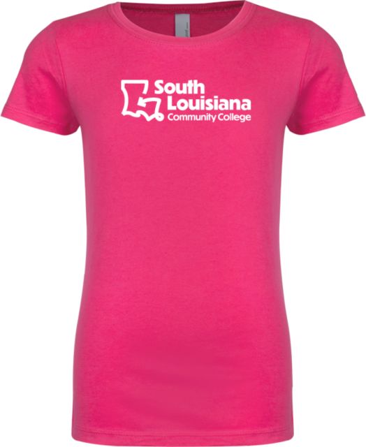 SoLAcc Next Level Girls Fuchsia Fashion Fit T Shirt South Louisiana Community College Stacked - ONLINE ONLY