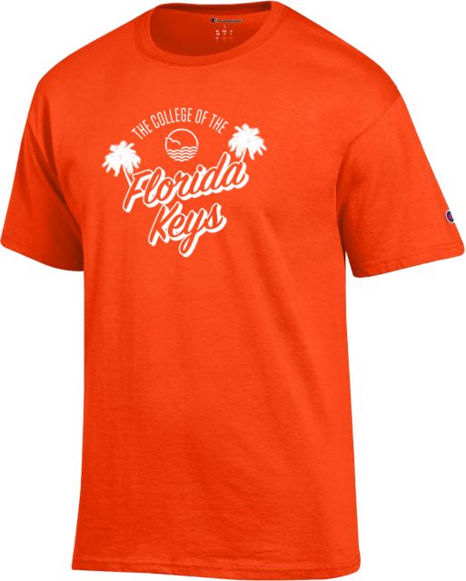 College of the Florida Keys Champion T Shirt CFK Script Palm Trees - ONLINE ONLY