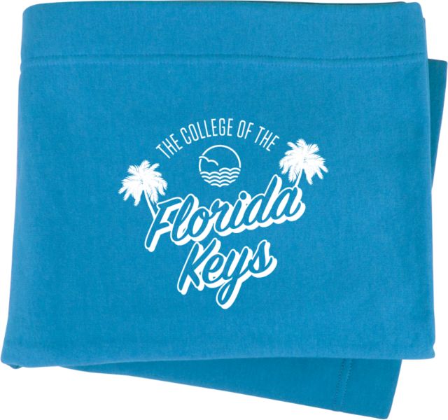 College of the Florida Keys Sweatshirt Blanket CFK Script Palm Trees - ONLINE ONLY