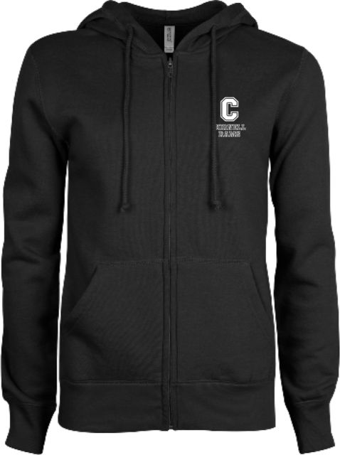 Cornell College ENZA Womens Fleece Full Zip Hoodie Cornell Rams Stacked - ONLINE ONLY