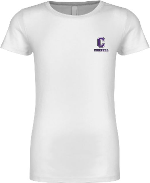Cornell College Next Level Girls Fashion Fit T Shirt Corell C Verticle - ONLINE ONLY