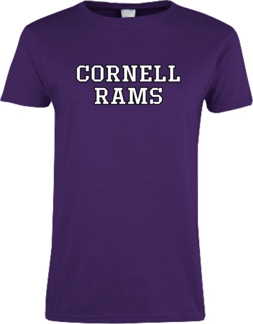 Cornell College Womens Short Sleeve Tee Cornell Rams Wordmark Stacked - ONLINE ONLY