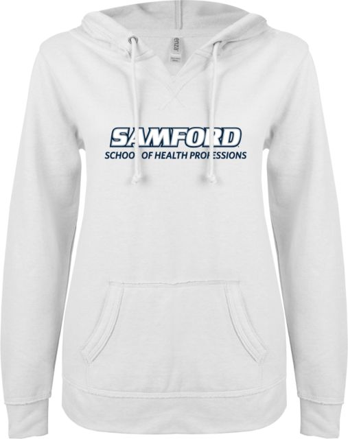 Samford ENZA Ladies V Notch Raw Edge Fleece Hoodie School of Health Professions - ONLINE ONLY