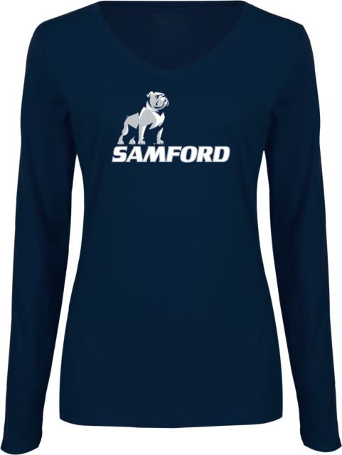 Samford Ladies Long Sleeve V Neck Tee Spirit Mark - ONLINE ONLY