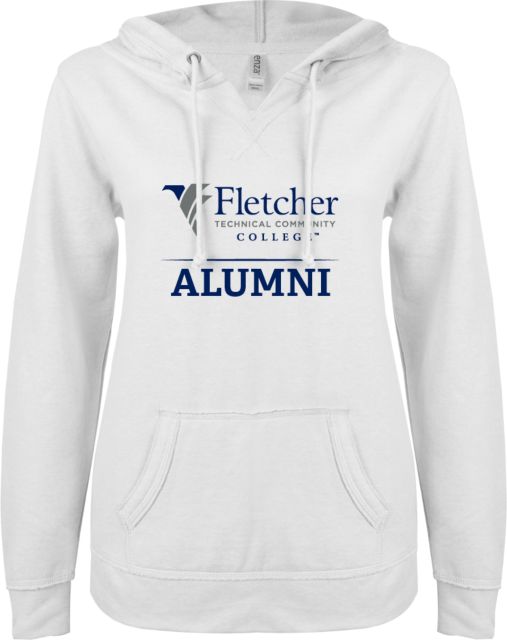 Fletcher Tech ENZA Ladies V Notch Raw Edge Fleece Hoodie Alumni - ONLINE ONLY