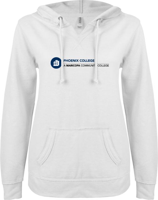 Phoenix ENZA Ladies V Notch Raw Edge Fleece Hoodie Primary Mark - ONLINE ONLY
