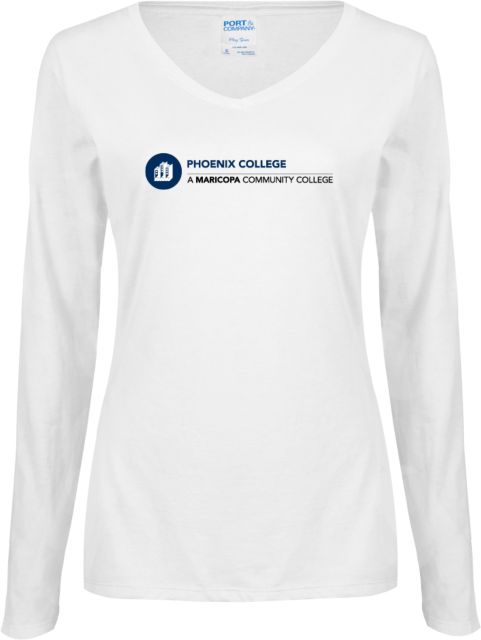 Phoenix Ladies Long Sleeve V Neck Tee Primary Mark - ONLINE ONLY