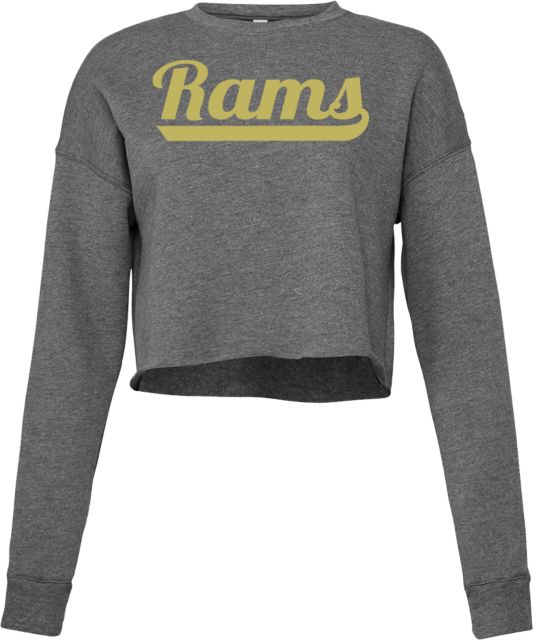 Shepherd Bella + Canvas Womens Deep Heather Cropped Fleece Crew Rams Script Logo - ONLINE ONLY