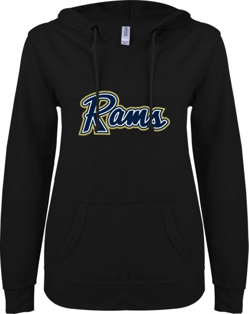 Shepherd ENZA Ladies V Notch Raw Edge Fleece Hoodie Rams Logo - ONLINE ONLY