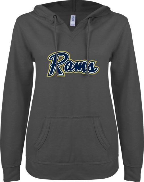 Shepherd ENZA Ladies V Notch Raw Edge Fleece Hoodie Rams Logo - ONLINE ONLY
