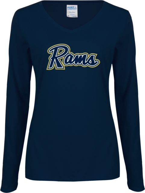Shepherd Ladies Long Sleeve V Neck Tee Rams Logo - ONLINE ONLY