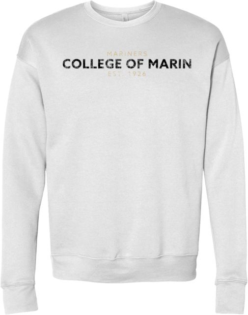 College of Marin Bella + Canvas Fleece Crew College of Marin Mariners Est 1926 Distressed - ONLINE ONLY