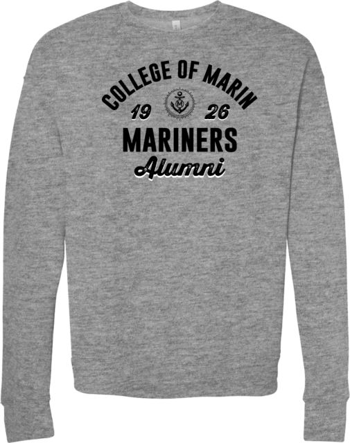 College of Marin Bella + Canvas Fleece Crew College of Marin Mariners Alumni Est 1926 Distressed - ONLINE ONLY