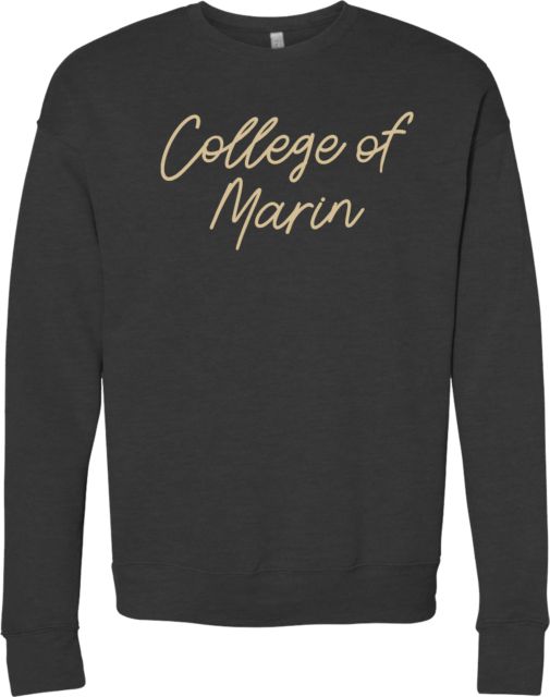 College of Marin Bella + Canvas Dark Fleece Crew College of Marin Script - ONLINE ONLY