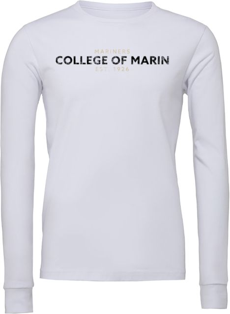 College of Marin Bella + Canvas Jersey Cotton Long Sleeve T Shirt College of Marin Mariners Est 1926 Distressed - ONLINE ONLY