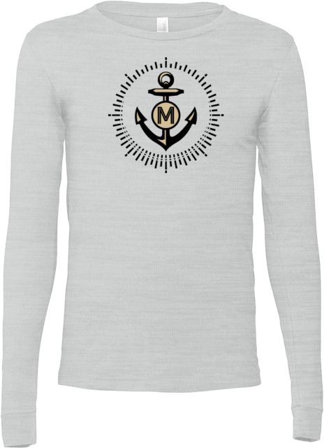 College of Marin Bella + Canvas Ash Jersey Cotton Long Sleeve T Shirt College of Marin Athletics Mark - ONLINE ONLY