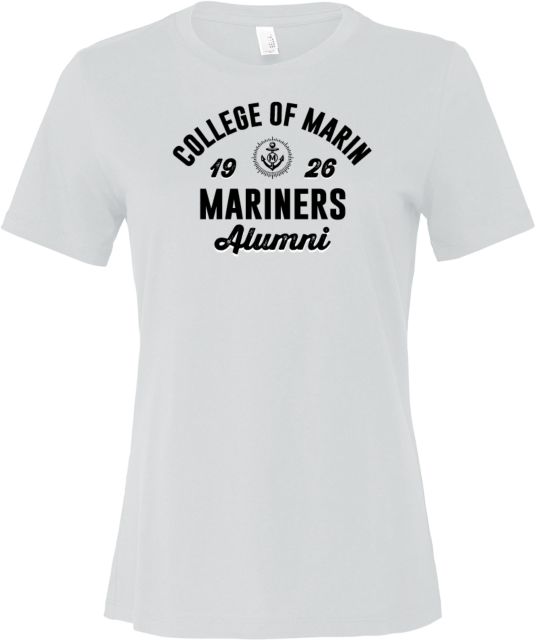 College of Marin Bella + Canvas Womens Relaxed Cotton T Shirt College of Marin Mariners Alumni Est 1926 Distressed - ONLINE ONLY