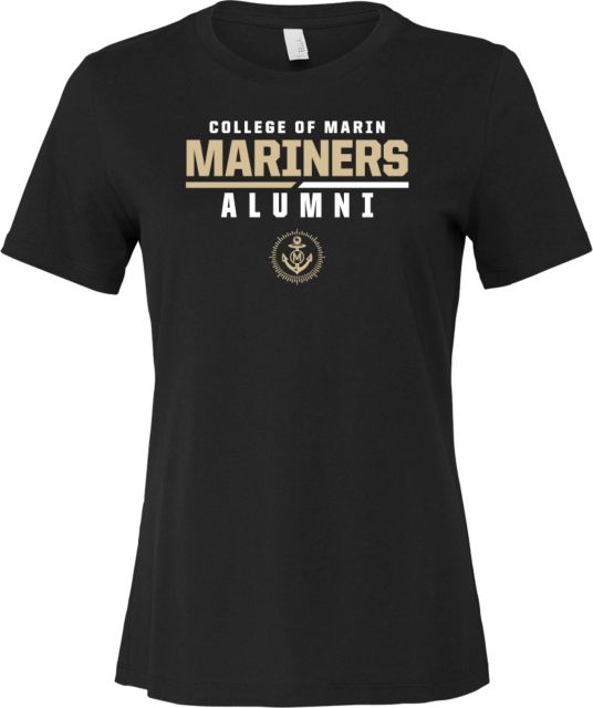 College of Marin Bella + Canvas Womens Relaxed Cotton T Shirt College of Marin Mariners Alumni Split Bar - ONLINE ONLY