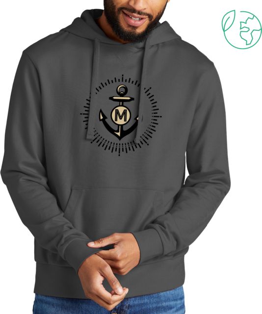 College of Marin Allmade Dark Organic French Terry Pullover Hoodie College of Marin Athletics Mark - ONLINE ONLY