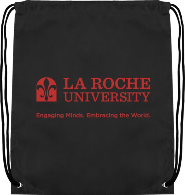 La Roche Drawstring Backpack La Roche University Institutional with Tagline - ONLINE ONLY